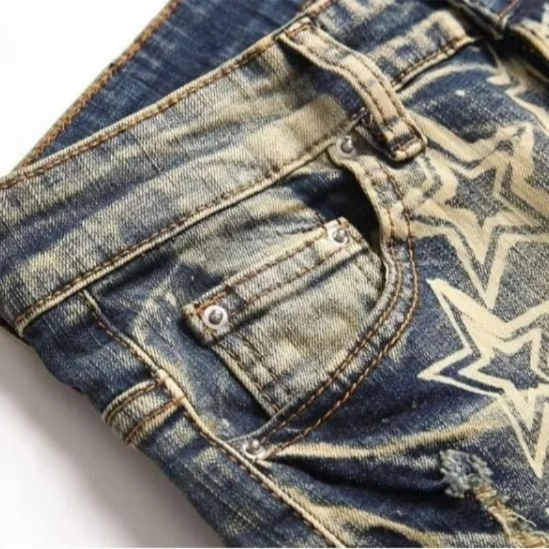 Denim Pants for Men Jeans Baggy Mens Trousers Wide Leg Jeans Slim Fit Jean Man Men's Clothing Flared Male Cargo Y2k Shorts New